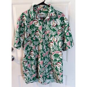 Tipsy Elves Festive Green Santa Tropical Shirt XXL